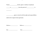 Apartment Sublease Agreement Template