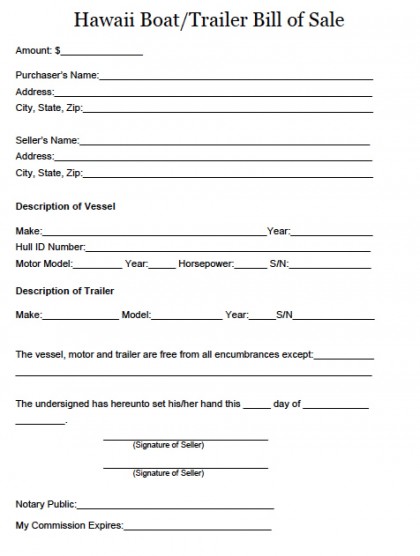 Bill Of Sale For RV Free Printable Documents