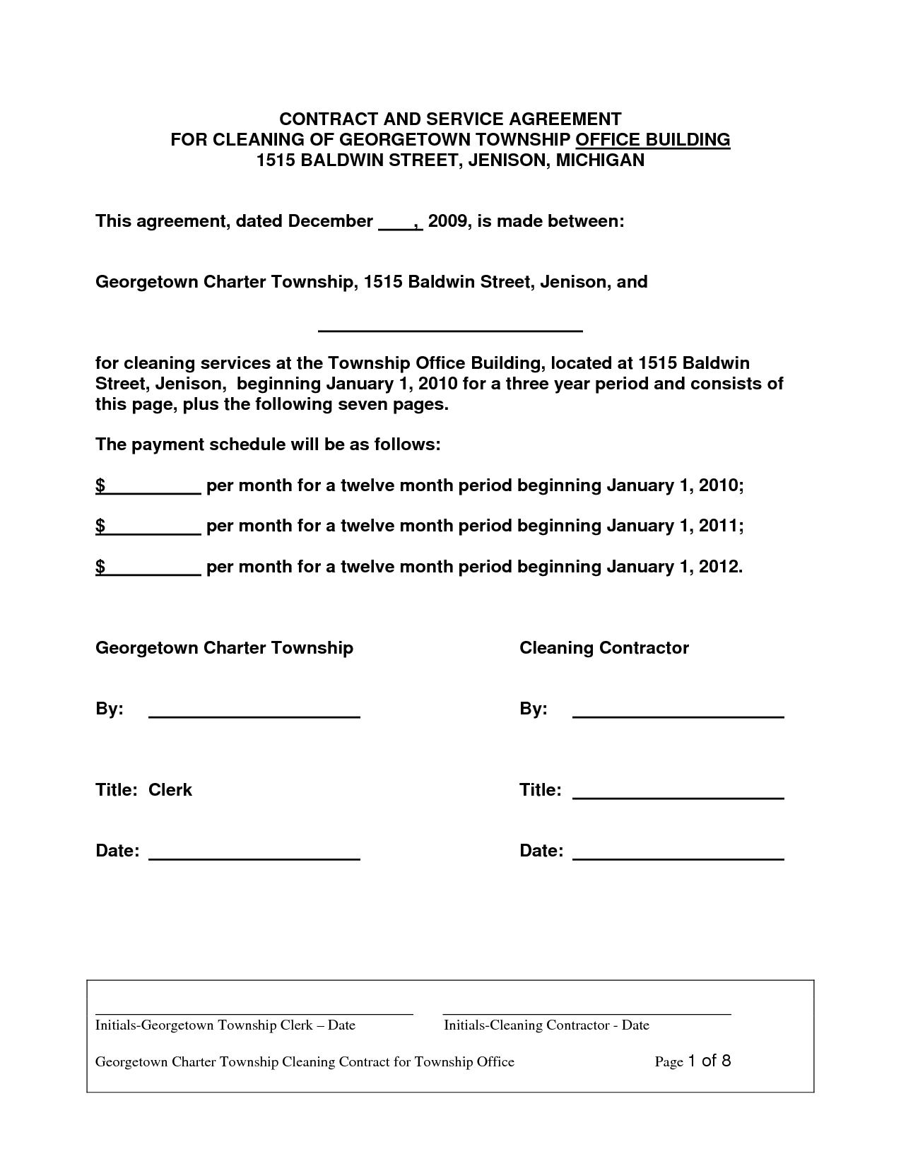 Laundry Service Agreement Template