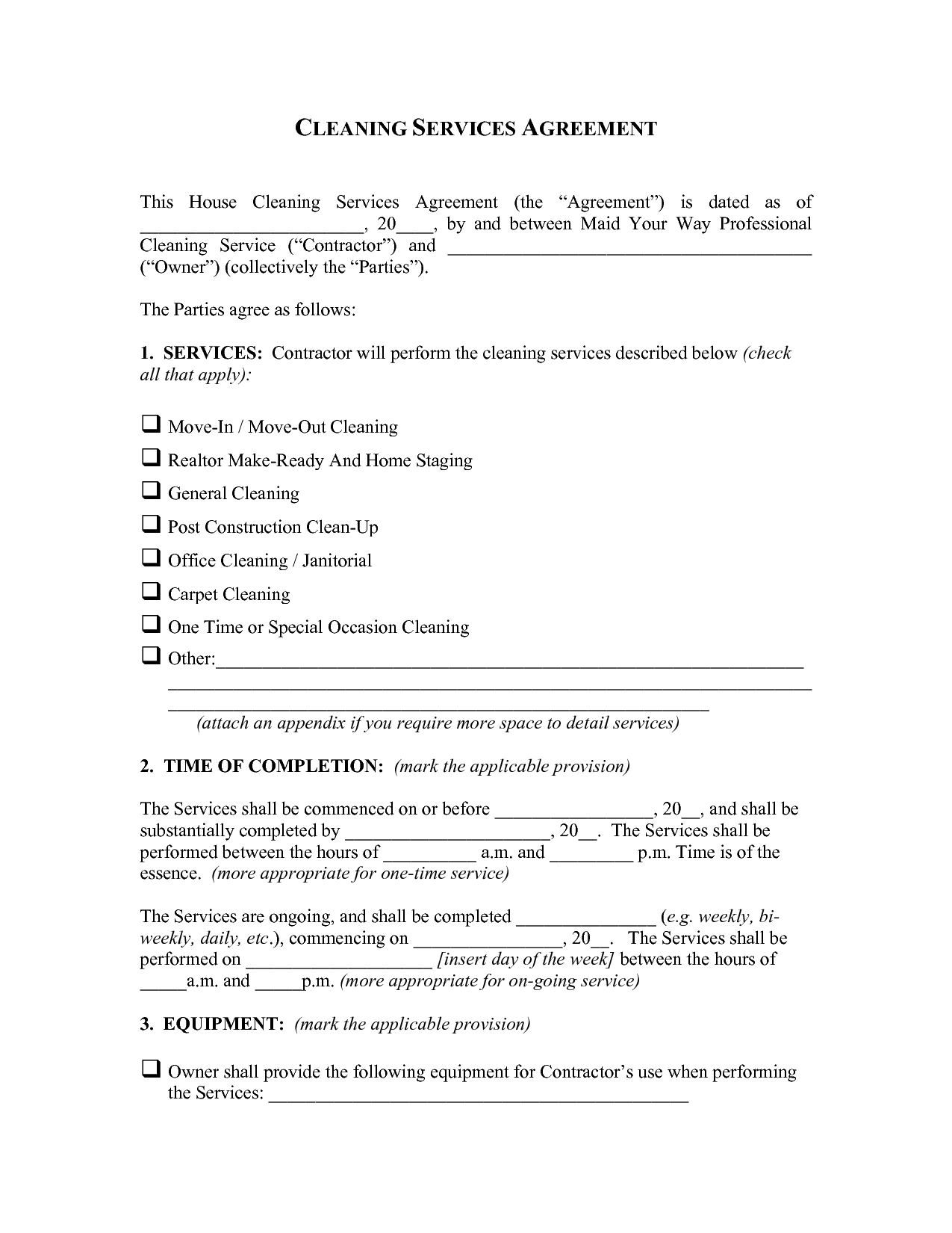 cleaning-contract-template-free-printable-documents
