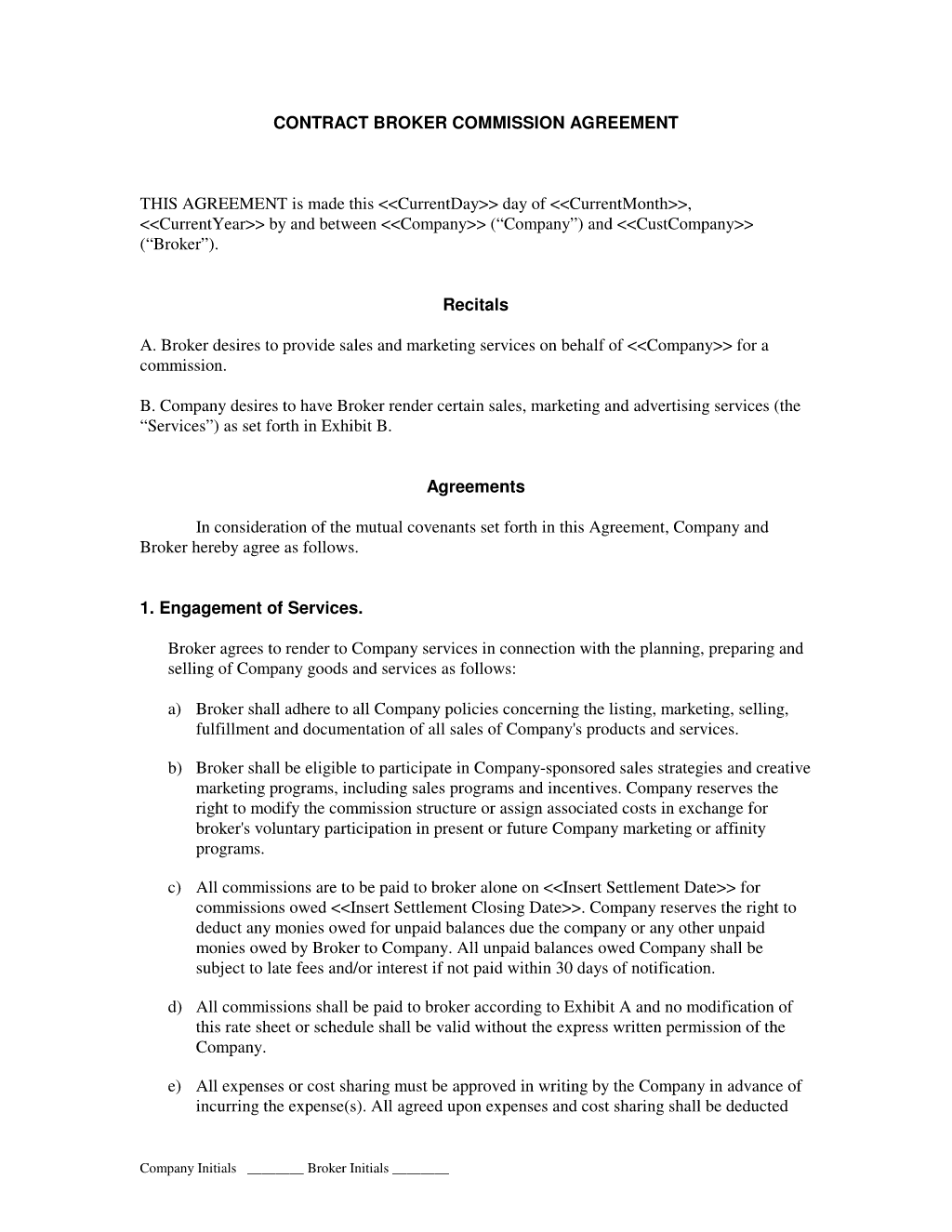 Commission Contract Free Printable Documents