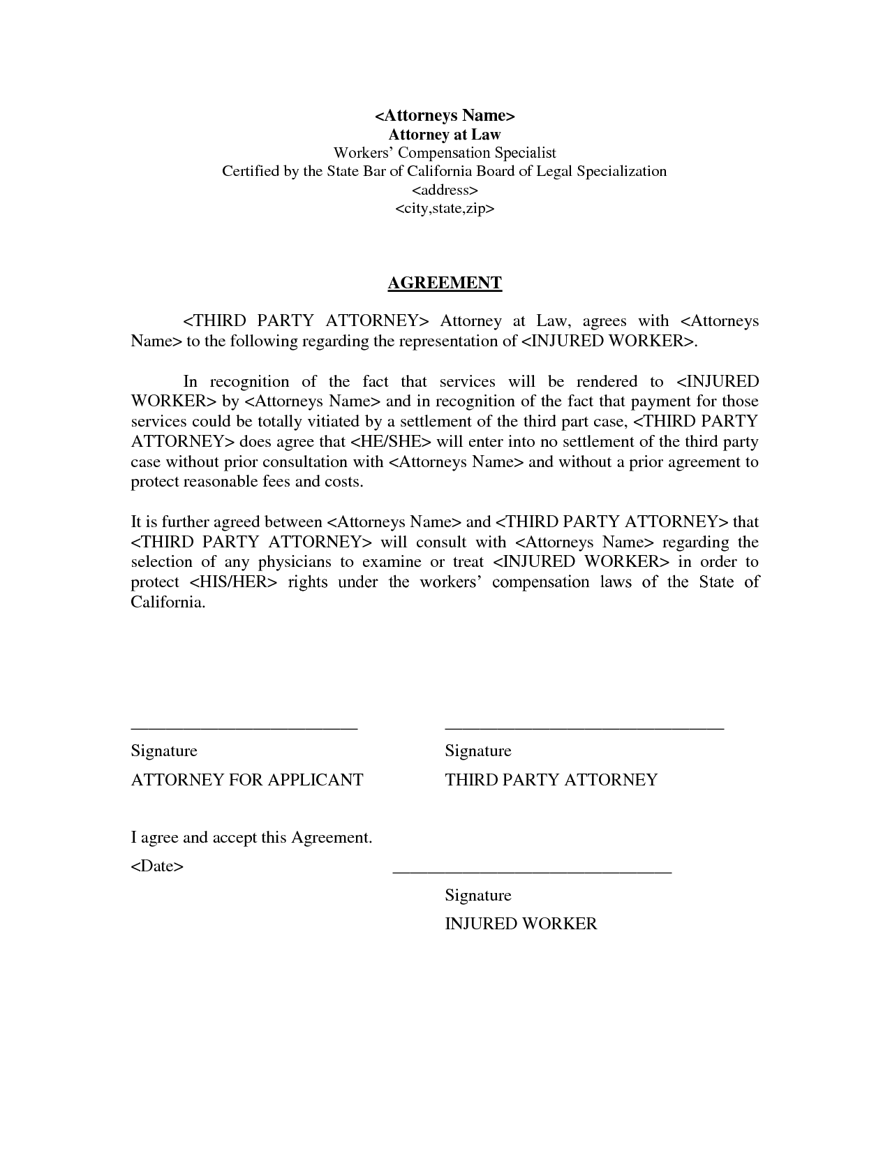 Debt Settlement Agreement Letter Free Printable Documents