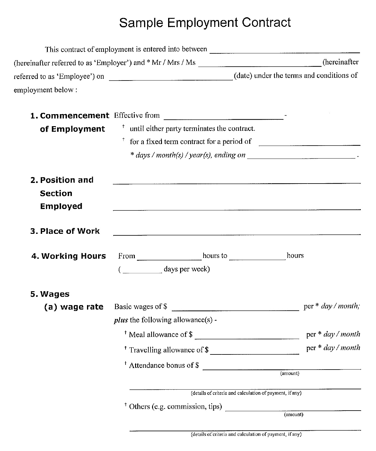 employment-contract-form-free-printable-documents