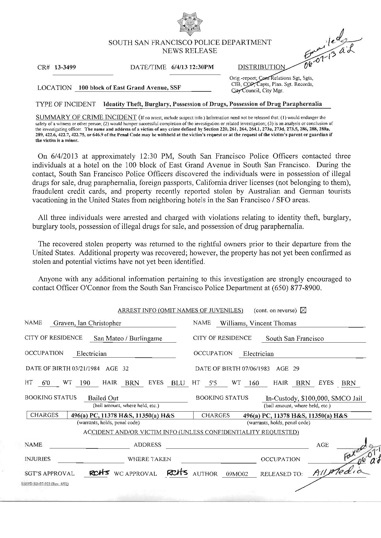 Identity Theft Police Report Free Printable Documents