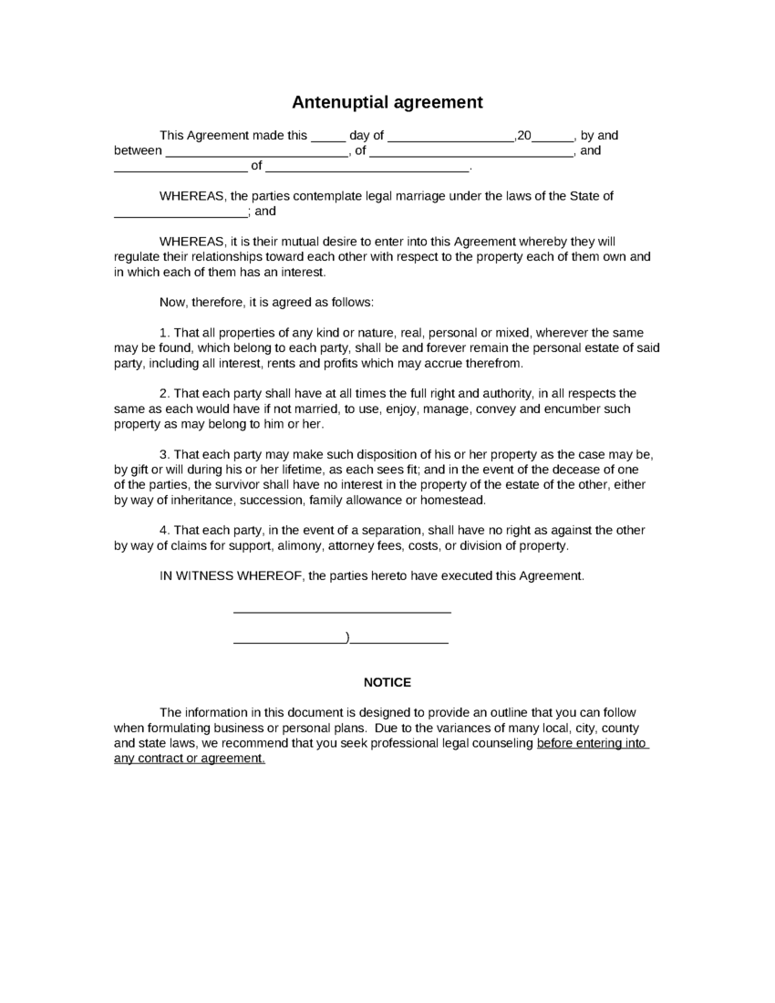 Legal Agreement Contract - Free Printable Documents