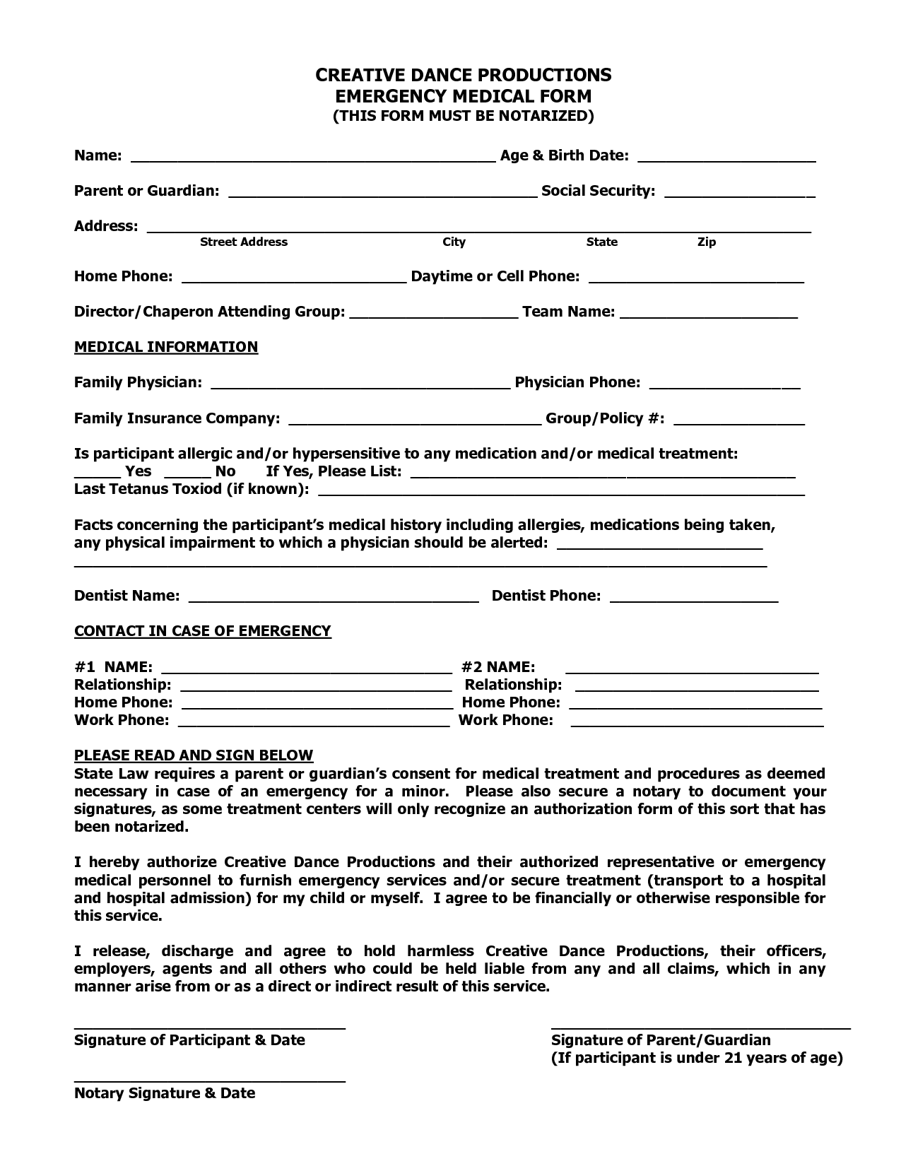 Medical Treatment Consent Free Printable Documents