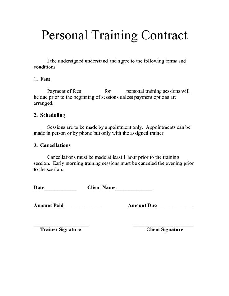 Training Agreement Template Word