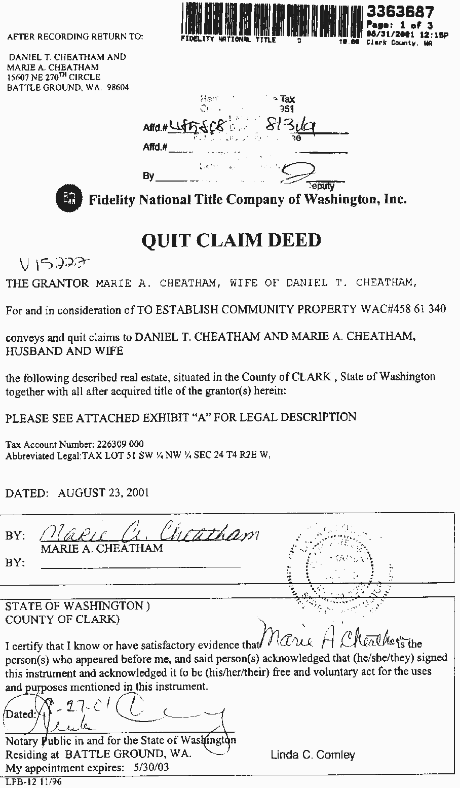 quit deed claim