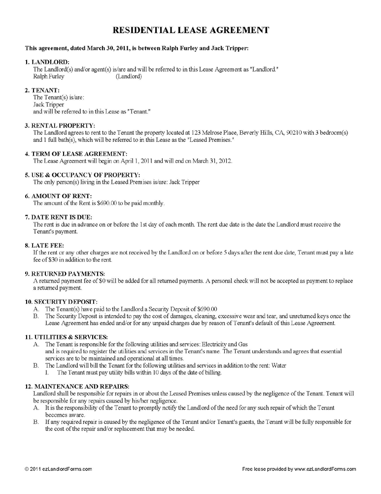 Rental Agreement Template - Free Printable Documents