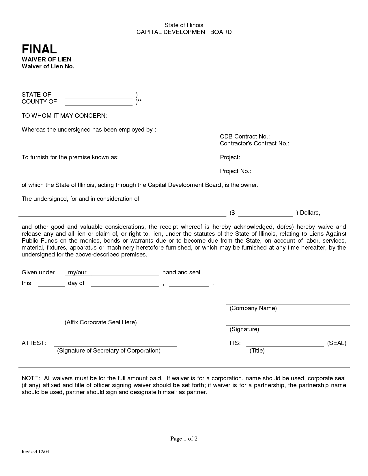 Sample Waiver Form Free Printable Documents