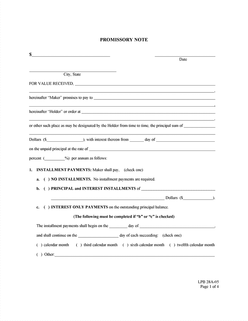 Secured Promissory Note Template Free Printable Documents