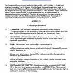 Operating Agreement For Llc Template