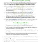 Personal Trainer Contract Agreement