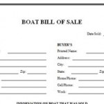 Bill Of Sale For Boat