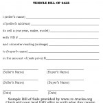 Bill Of Sale Vehicle