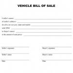 Bill Of Sale Vehicle
