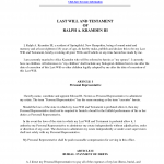 Final Will And Testament Template