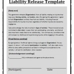 General Liability Release Form 