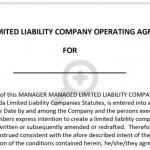 Limited Liability Company Operating Agreement Form