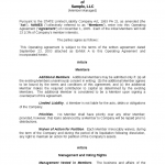 Limited Liability Company Operating Agreement Sample