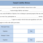 Sample Release Of Liability Form 
