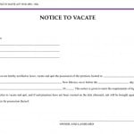Vacate Notice To Landlord