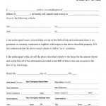 Vehicle Bill Of Sale Form