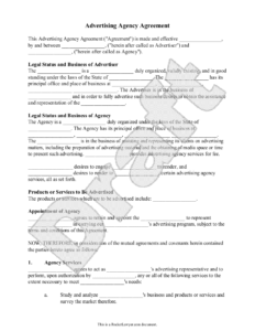 Simple Advertising Contract Template
