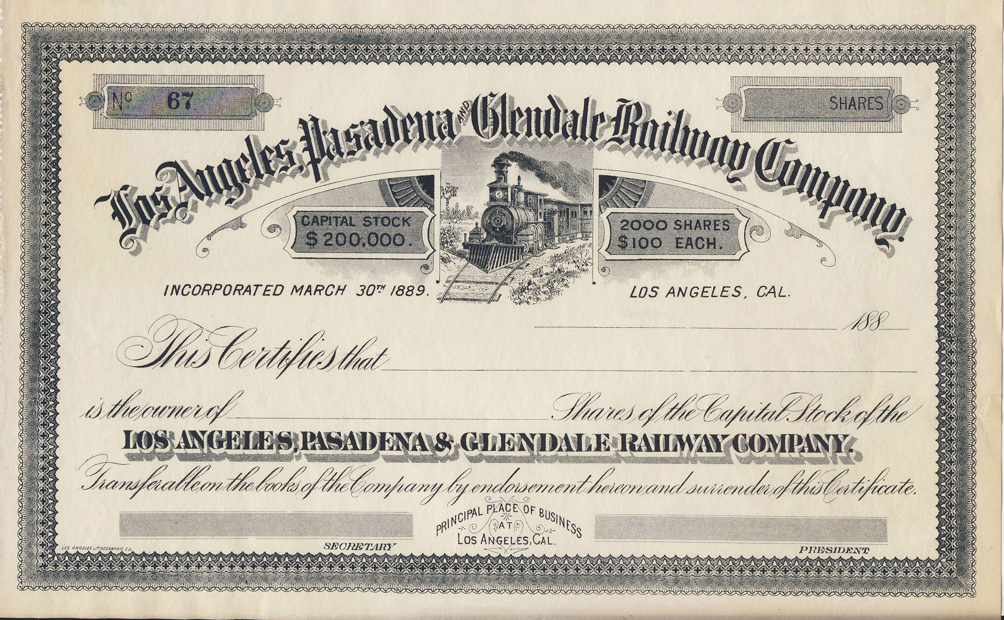 Printable Stock Certificate