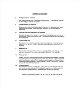 Simple Business Plan Outline Template Free Template