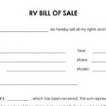 Camper Bill Of Sale Form