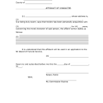 Character Affidavit Form