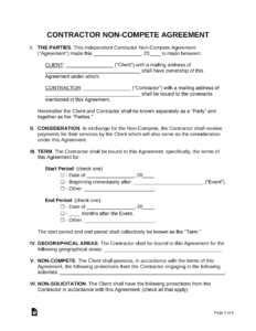 Simple Contractor Contract Sample Template