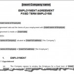 Employment Contract Agreement Sample