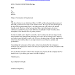 Employment Contract Termination Letter