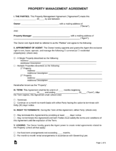 Simple Free Property Management Forms Template