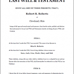 Last Will And Testament . Sample