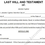 Last Will And Testiment