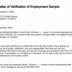 Letter Of Verification Of Employment 