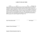 Liability Release Letter