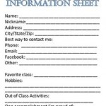 Personal Information Sheet 
