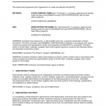 Subcontract Agreement Form