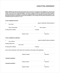 Simple Sublet Agreement Sample Template