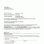 Tenant Notice To Vacate Form