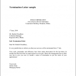 Termination Letter Sample 