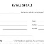 Travel Trailer Bill Of Sale Form 