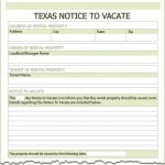 Vacate Notice Form