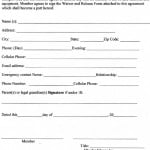 Waiver And Release Of Liability Form