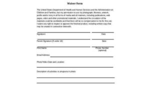 Simple Waiver Form Template Template