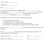Wedding Contract Template